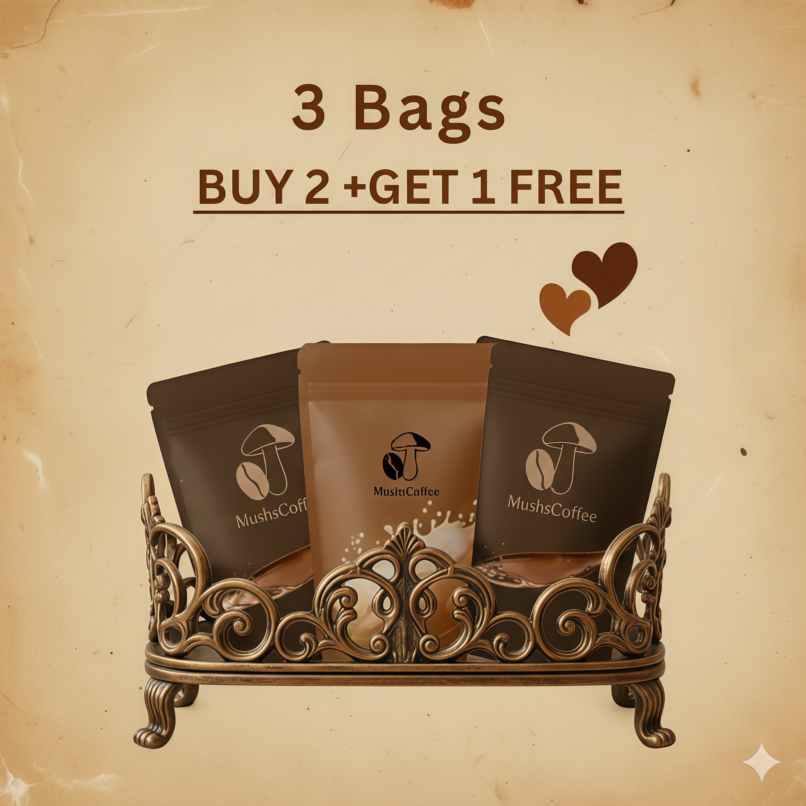 Power Duo Mushroom & Hemp Coffee Combo + Get One Free (2+1)